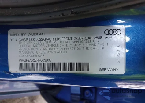 2015 Audi S6 4.0T z USA, uszkodzony, nr VIN WAUF2AFC2FN003907